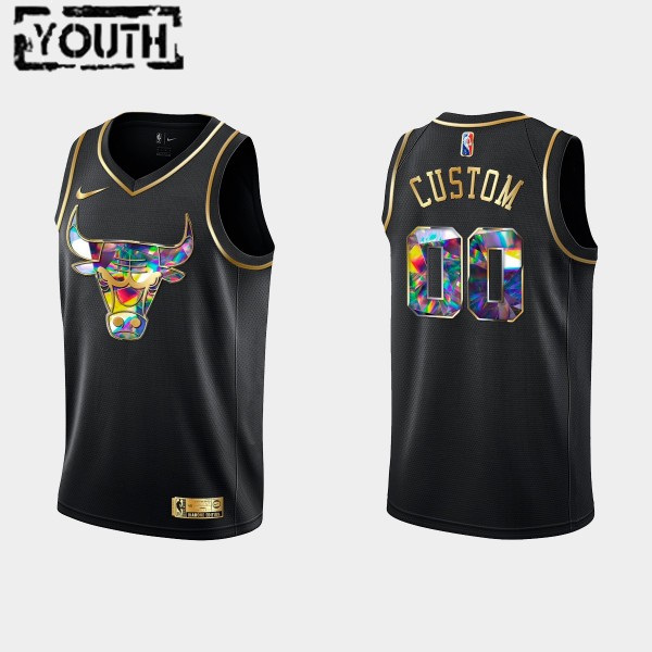 NBA Chicago Bulls Trikot Benutzerdefinierte Nike 2021-22 Schwarz Golden Edition 75th Anniversary Diamond Swingman - Kinder NBA Chicago Bulls Trikot Benutzerdefinierte Nike 2021-22 Schwarz Golden Edition 75th Anniversary Diamond Swingman - Kinder
